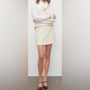 J. Crew 100% Wool Double Notch Mini Skirt Sz 4